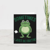 Sometimes I Just Be Farting Frog Christmas Funny F カード (正面)