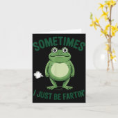 Sometimes I Just Be Farting Frog Christmas Funny F カード (黄色い花)