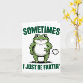 Sometimes I Just Be Farting Frog Christmas Funny F カード (黄色い花)