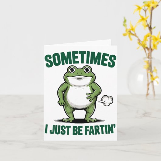 Sometimes I Just Be Farting Frog Christmas Funny F カード (黄色い花)