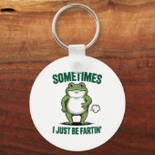 Sometimes I Just Be Farting Frog Christmas Funny F キーホルダー (正面)