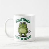 Sometimes I Just Be Farting Frog Christmas Funny F コーヒーマグカップ (左)