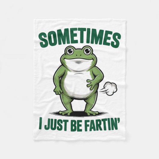 Sometimes I Just Be Farting Frog Christmas Funny F フリースブランケット (正面)