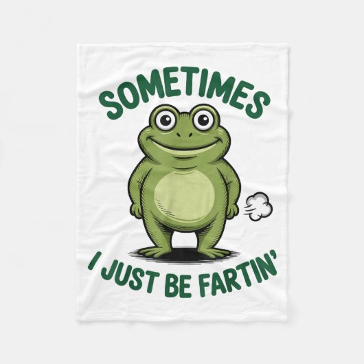 Sometimes I Just Be Farting Frog Christmas Funny F フリースブランケット (正面)