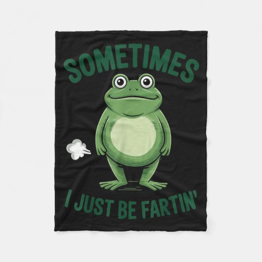 Sometimes I Just Be Farting Frog Christmas Funny F フリースブランケット (正面)