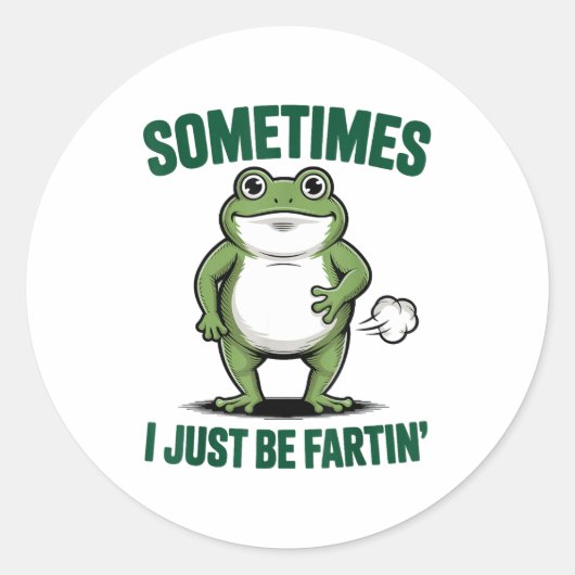 Sometimes I Just Be Farting Frog Christmas Funny F ラウンドシール (正面)