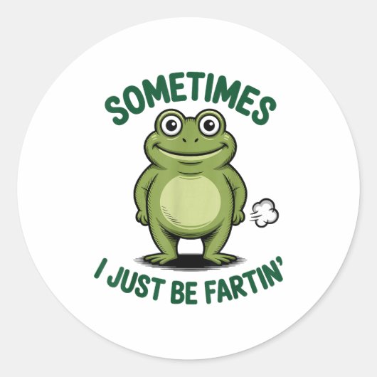Sometimes I Just Be Farting Frog Christmas Funny F ラウンドシール (正面)