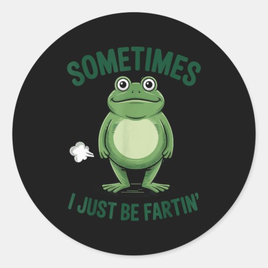 Sometimes I Just Be Farting Frog Christmas Funny F ラウンドシール (正面)