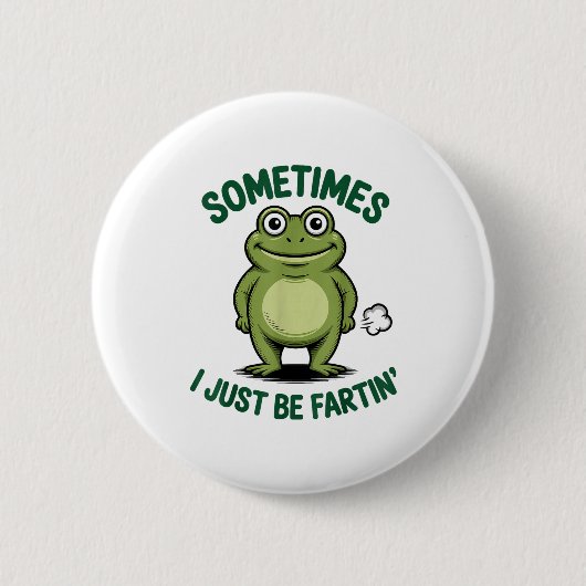 Sometimes I Just Be Farting Frog Christmas Funny F 缶バッジ (正面)