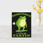 Sometimes I Just Be Farting Funny Frog  カード (黄色い花)