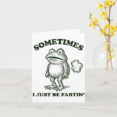 Sometimes I Just Be Farting Funny Frog  カード (黄色い花)