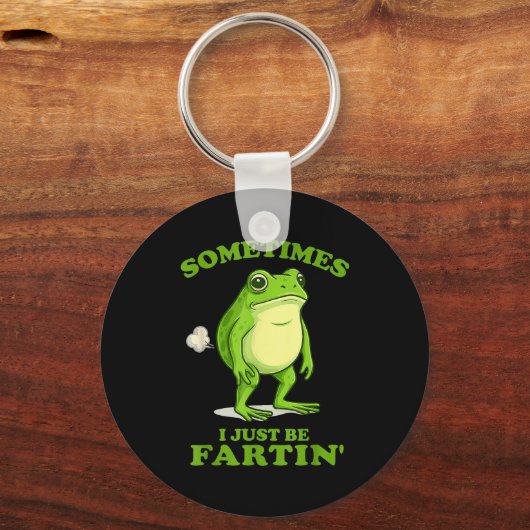 Sometimes I Just Be Farting Funny Frog  キーホルダー (正面)