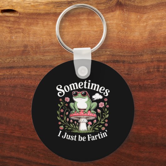 Sometimes I Just Be Farting Funny Frog キーホルダー (正面)