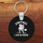 Sometimes I Just Be Farting Funny Frog  キーホルダー (正面)