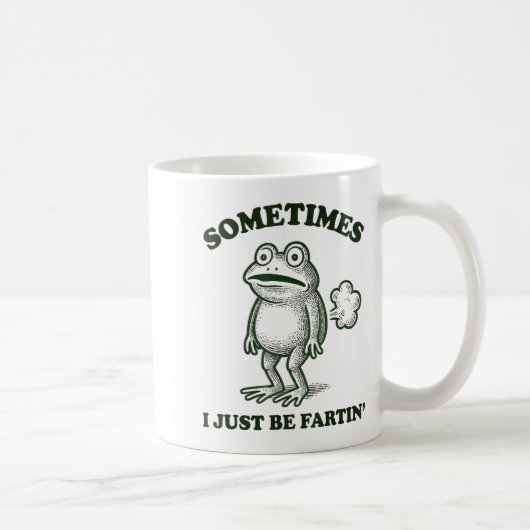 Sometimes I Just Be Farting Funny Frog  コーヒーマグカップ (右)