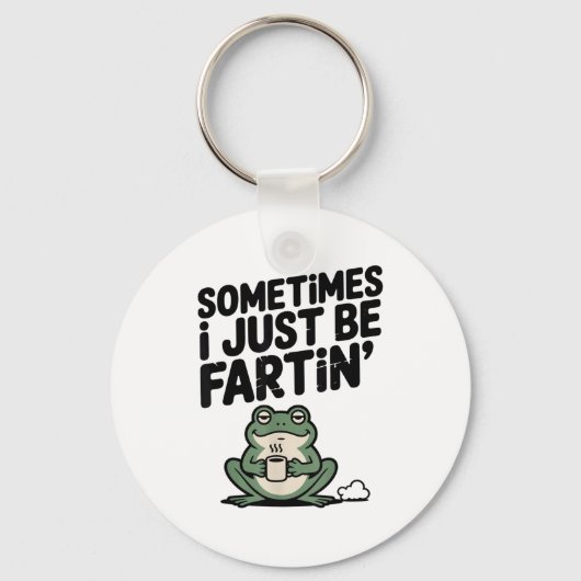 Sometimes I Just Be Farting Funny Meme Silly Frog  キーホルダー (正面)