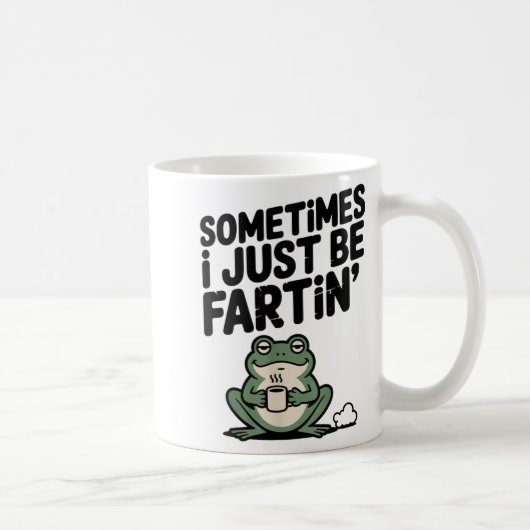 Sometimes I Just Be Farting Funny Meme Silly Frog  コーヒーマグカップ (右)