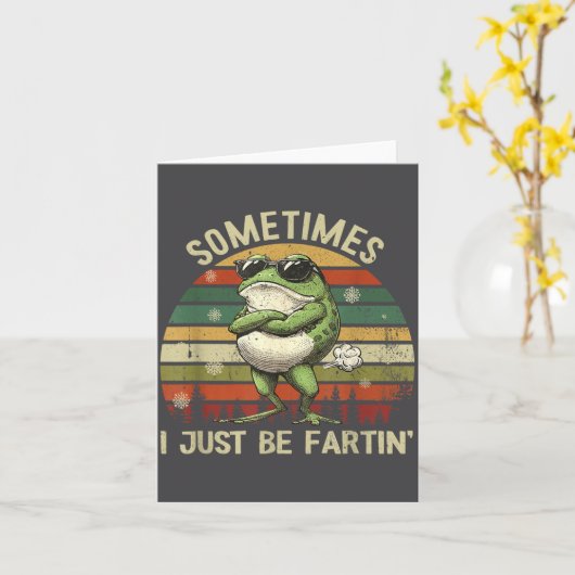 Sometimes I Just Farting Frog Smile カード (黄色い花)