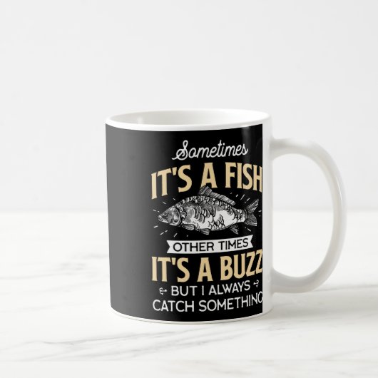 Sometimes It's A Fish - 面白い釣りと釣り人のJ コーヒーマグカップ (右)