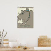 Somety Shearwater移行マップ – ミニマリスト ポスター (キッチン)