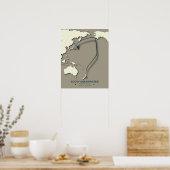 Somety Shearwater移行マップ – ミニマリスト ポスター (キッチン)