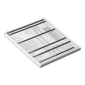 Sommelier Deductive Tasting Grid White Wine Blank  ノートパッド (アングル)