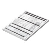 Sommelier Deductive Tasting Grid White Wine Blank  ノートパッド (回転)