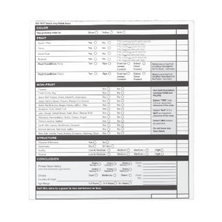 Sommelier Deductive Tasting Grid White Wine Blank  ノートパッド