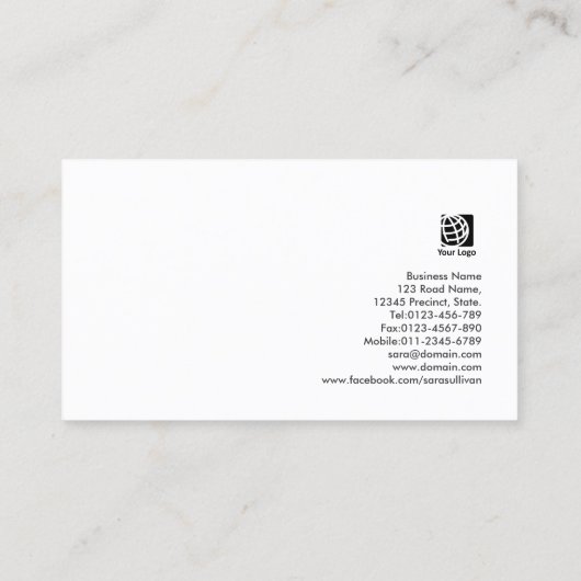 Sommelier Script Wine Flow Business Card 名刺 (裏面)