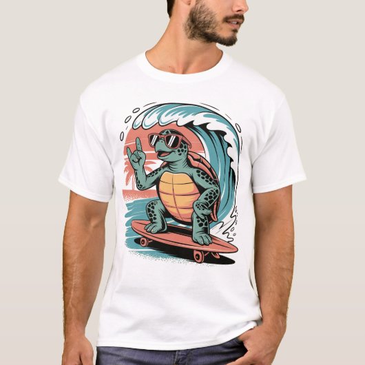 Sommer Shirt mit Skater Turtle Tシャツ (正面)