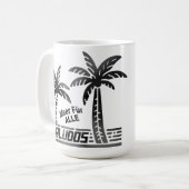 Sommer Sonne und Meer - "SALUDOS" - Palmendekor コーヒーマグカップ (正面左)