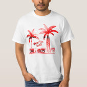 Sommer Sonne und Meer - "SALUDOS" - Palmendekor Tシャツ (正面)