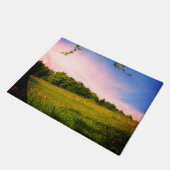 Sommerwiese Retro Fotografie Juli August Alm ドアマット (アングル)
