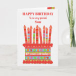Sonカスタム Ageお誕生日ケーキカード カード<br><div class="desc">この明るい色の誕生日カードに年齢を追加することができますあなたの息子のための，イチゴお誕生日ケーキ.ケーキは模様のキャンドル違うがたくさんのまわりにありパターン（の模様が）ある、カラフルの夏のフルーツのケーキはイチゴ、ラズベリー、ライム、オレンジのスライスが付いたバンドがある。ケーキの上には、赤いレタリングの挨拶は、「非常に特別な息子へのハッピーバースデー」であり、ケーキの上には白いレタリングで後を追、「歳の今日！」までに年齢を追加するための宇宙がある。お好み感じの内カスタマイズ容のメッセージに無料でもしす。フォントと色を変更してメッセージを変更できる。</div>