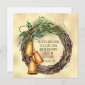 SONクリス与えマス聖なる書物、 経典リースエレガントHol シーズンカード (正面/裏面)