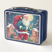 Son写真 | サンタ・デリバリー・ギフト | キッズブルー メタルランチボックス (裏面)