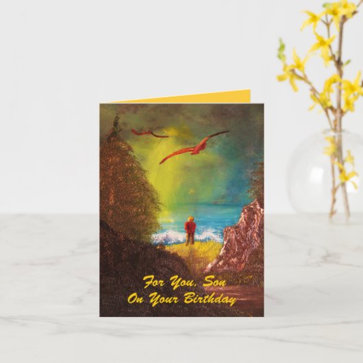 Son誕生日カード カード (黄色い花)