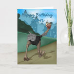 Son誕生日カード – ダチョウの漫画 – デジタルペイン カード<br><div class="desc">Son誕生日カード – Cartoon Ostrich - Digital 絵画's</div>