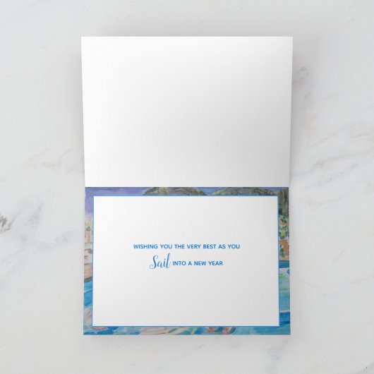 Son誕生日個人用の名前のヨットカード シーズンカード (内部)