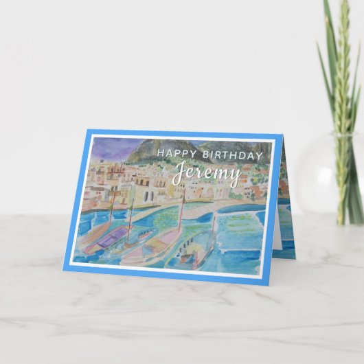 Son誕生日個人用の名前のヨットカード シーズンカード (正面)