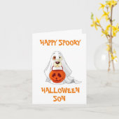 **SON**は、ハッピー&ハロウィーンをお持ちのお不気味客様の幽霊 カード (黄色い花)