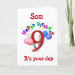 ***SON****は「9番目の」誕生日カード カード<br><div class="desc">幸せな**9th**誕生日**を息子さんに。私の8店舗の一ストップつに寄付してくれてありがとう。</div>