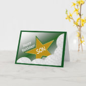 Son -ハッピーバースデーゴルフ愛の息子！ カード (黄色い花)