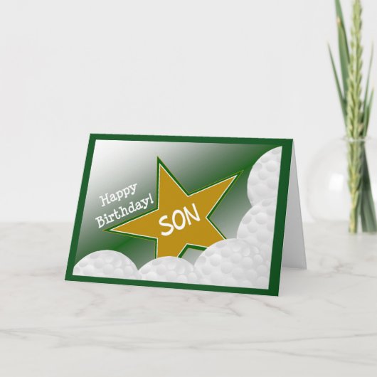 Son -ハッピーバースデーゴルフ愛の息子！ カード (正面)