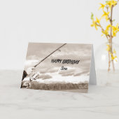 **SON**ハッピーバースデー魚釣り カード (黄色い花)