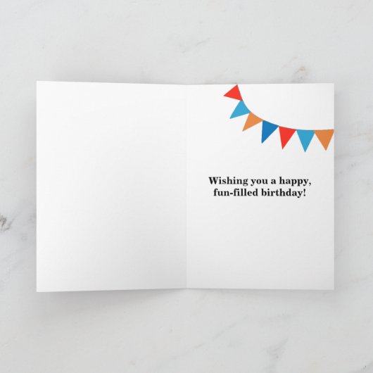 Son 12誕生日Bunting Balloons Card カード (内部)