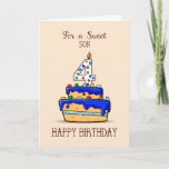 Son 4th Birthday, 4 on Sweet Blue Cake カード<br><div class="desc">あなたの甘い息子祝の4歳の誕生日には、このカードは、この大事な行事で送信するには非常に完璧である。この可愛いカードを彼に送ることで、この日をより記憶に残し、より甘くそして特別なものにする。</div>