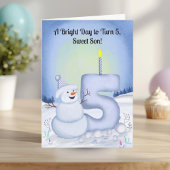 Son 5th Birthday Snowman Snowy  カード