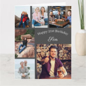 Son 6 Photo Collage Any Age Big誕生日 カード (正面)