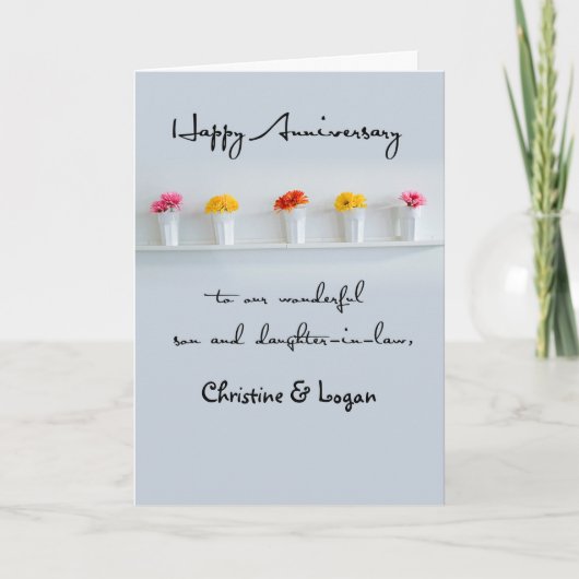 Son and Daughter-in-Law Wedding Anniversary Row カード (正面)
